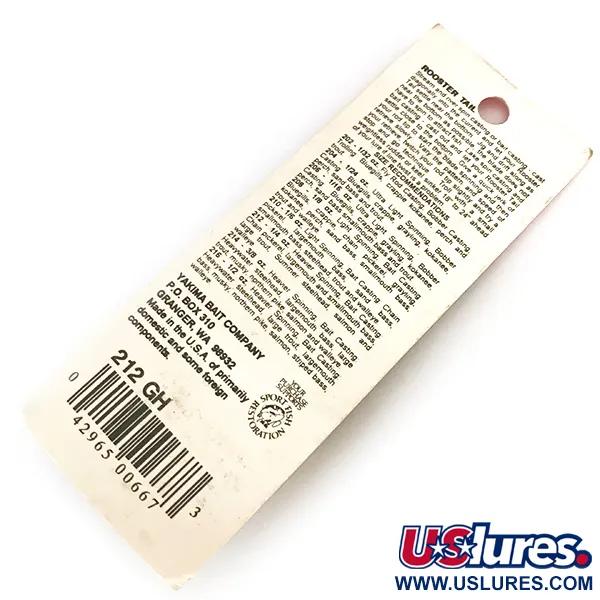  Yakima Bait Worden’s Original Rooster Tail, 1/4oz Gold / Brown spinning lure #8237