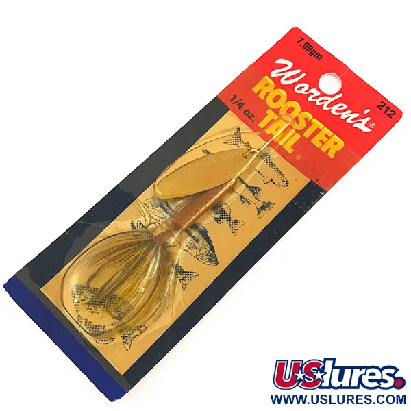  Yakima Bait Worden’s Original Rooster Tail, 1/4oz Gold / Brown spinning lure #8237