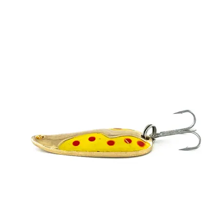 Vintage Acme Kamlooper, 2/5oz Yellow / Red / Nickel / Gold fishing spoon #8242