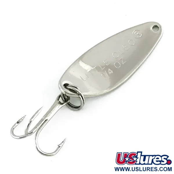 Vintage Acme Little Cleo UV, 1/4oz Nickel / Green fishing spoon #8243