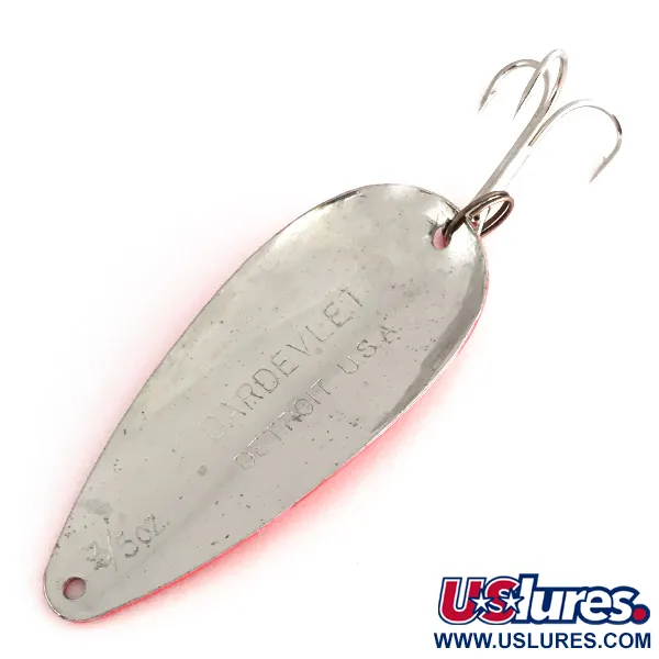 Vintage  Eppinger Dardevle Dardevlet UV, 3/4oz Red / Nickel fishing spoon #8248