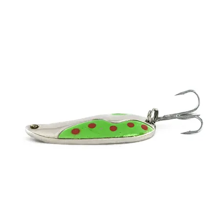 Vintage Acme Kamlooper, 2/5oz Nickel / Green / Red fishing spoon #8253