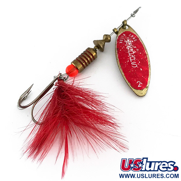 Vintage   Mepps Aglia Long 2 Dressed, 1/4oz Gold / Red spinning lure #8258