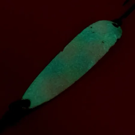 Vintage Luhr Jensen Krocodile Die #5 Glow, 1oz Pearl (Pearl) / Red Stickers with Hologram fishing spoon #8266