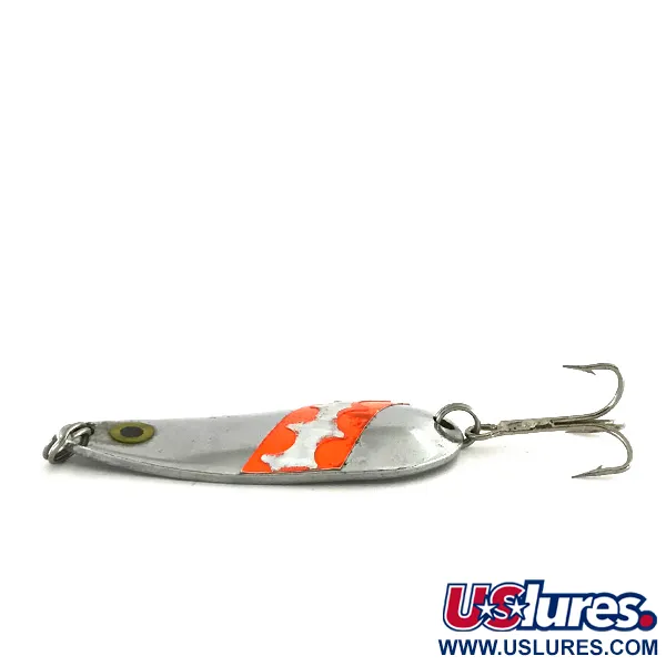 Vintage    Moriyama, 3/5oz Nickel / Red fishing spoon #8278