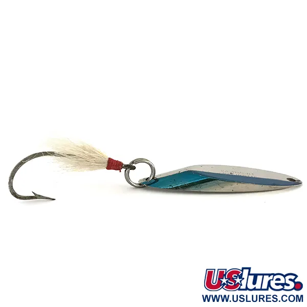 Vintage  Acme Kastmaster , 2 3/4oz Nickel / Blue fishing spoon #8284