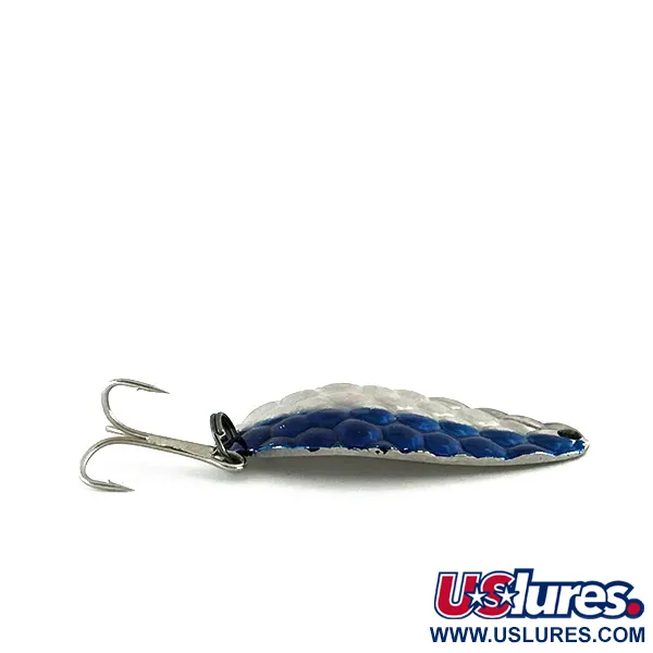 Vintage   Acme Little Cleo, 1/4oz Nickel / Blue fishing spoon #8288