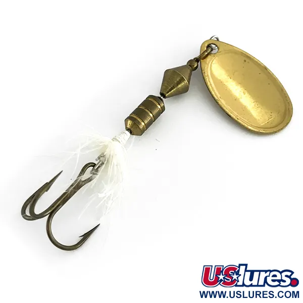 Vintage  Yakima Bait Sonic Rooster Tail , 1/4oz Brass / Rainbow Hologram spinning lure #8293