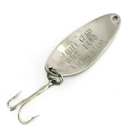 Vintage Seneca Little Cleo, 1/4oz Nickel / Silver fishing spoon #8302