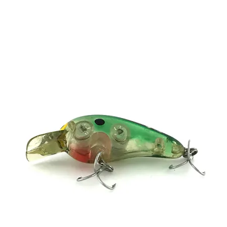 Vintage Norman Little N , 1/4oz Transparent / Rainbow Green fishing lure #8309