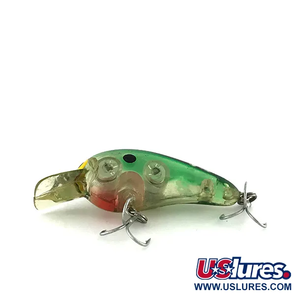 Vintage Norman Little N , 1/4oz Transparent / Rainbow Green fishing lure #8309