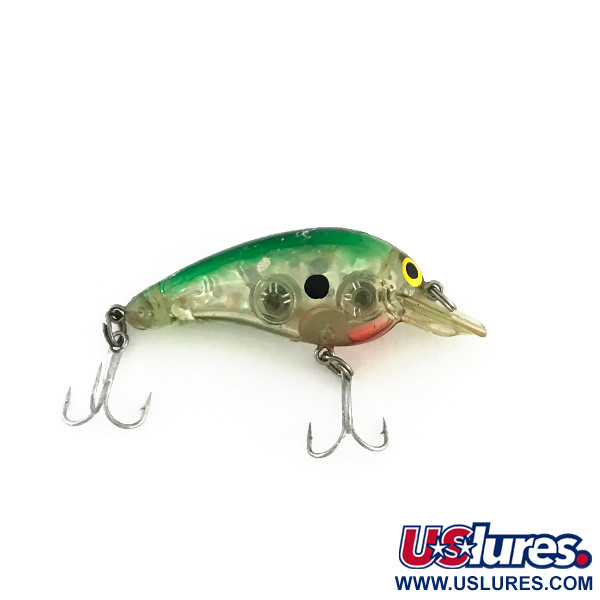 Vintage   Norman Little N , 1/4oz Transparent / Rainbow Green fishing lure #8309