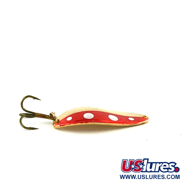 Vintage  Seneca Little Cleo, 1/4oz Gold / Red / White fishing spoon #8314