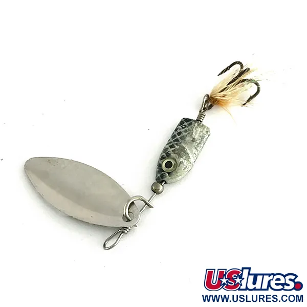 Vintage Blue Fox Flash Deep Runner, 3/16oz Rainbow Silver spinning lure #8318