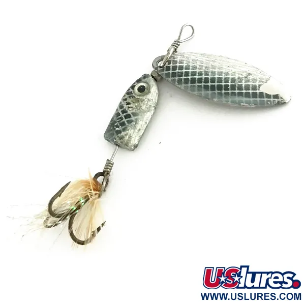 Vintage Blue Fox Flash Deep Runner, 3/16oz Rainbow Silver spinning lure #8318