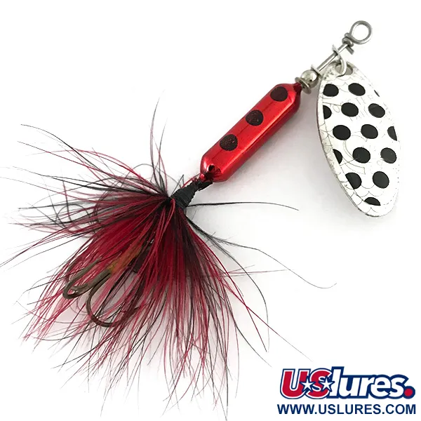 Vintage  Yakima Bait Worden’s Original Rooster Tail 3, 3/16oz Nickel / Red spinning lure #8319