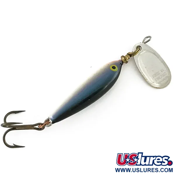 Vintage Blue Fox Vibrax Minnow Spin 1, 1/8oz Nickel spinning lure #8320