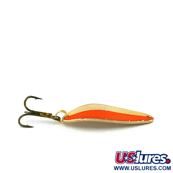 Vintage Acme Little Cleo UV, 1/4oz Nickel / Orange fishing spoon #8322