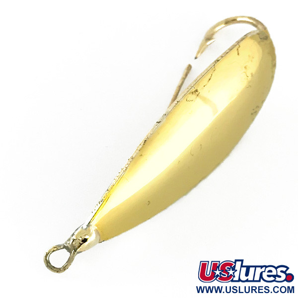 Vintage   Weedless Johnson Silver Minnow, 1/2oz Gold fishing spoon #8330