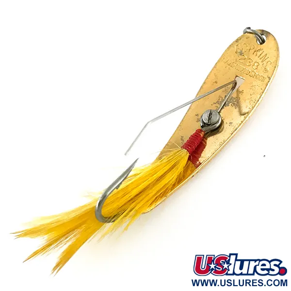 Vintage   Weedless Hopkins 238 Hammered Spoon, 1/4oz Gold fishing spoon #8331