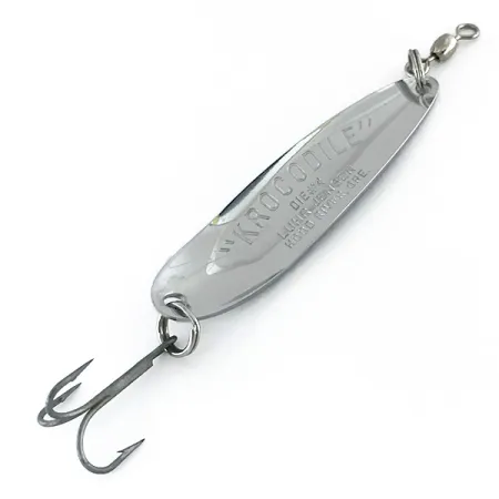 Vintage Luhr Jensen Krocodile Die #4, 1/2oz Nickel fishing spoon #8341