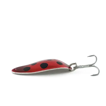 Vintage Seneca Little Cleo (Hula Girl), 1/3oz Red / Black / Nickel fishing spoon #8364