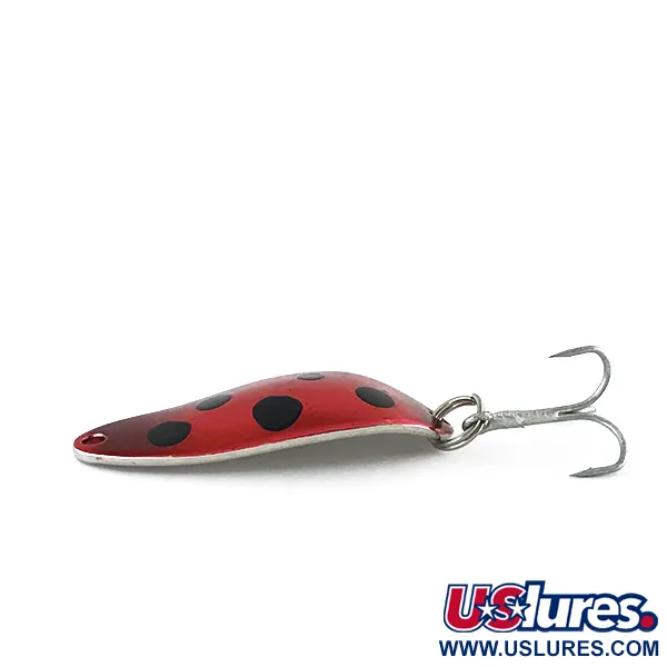 Vintage  Seneca Little Cleo (Hula Girl), 1/3oz Red / Black / Nickel fishing spoon #8364