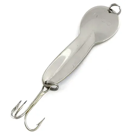 Vintage Glen Evans Loco 3, 3/5oz Nickel / Blue fishing spoon #15700