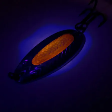 Vintage Blue Fox Rattlin Pixee UV, 3/4oz Blue / Red fishing spoon #8373