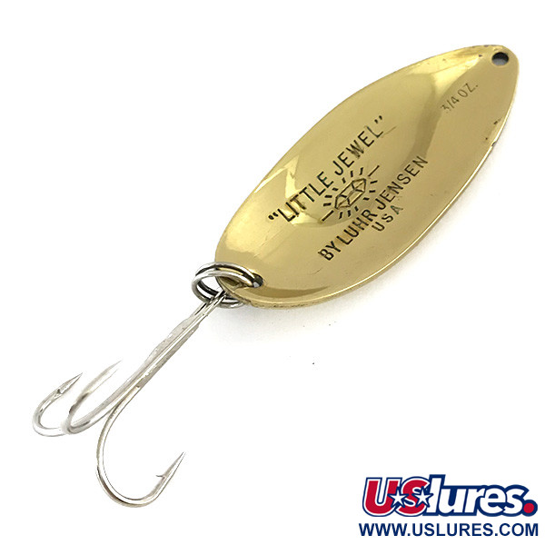 Vintage  Luhr Jensen Little Jewel, 3/4oz Gold / Blue fishing spoon #8387