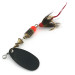 Vintage   Mepps Black Fury 2 Dressed (squirrel tail), 1/8oz Black / Yellow spinning lure #8403