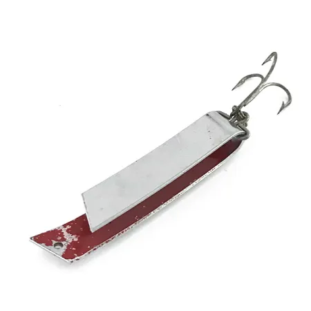 Vintage Luhr Jensen Super-Duper 509, 2/5oz Nickel / Red fishing spoon #8413