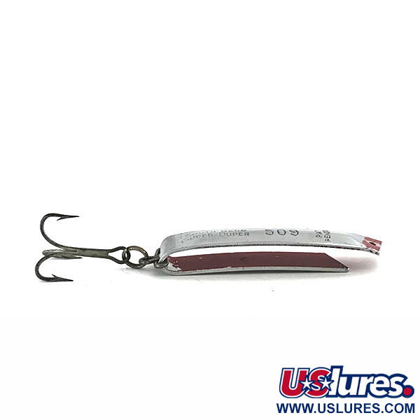Vintage  Luhr Jensen Super-Duper 509, 2/5oz Nickel / Red fishing spoon #8413