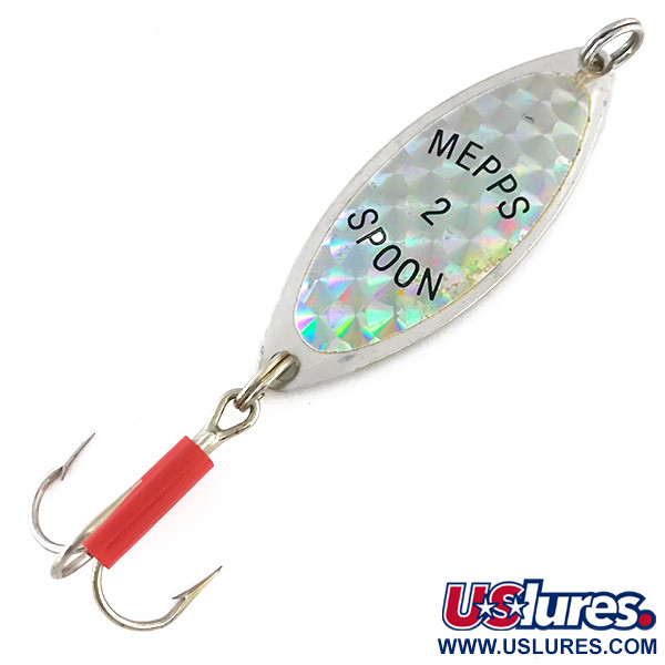 Vintage   Mepps Spoon 2, 1/3oz Nickel / Rainbow Hologram fishing spoon #8423
