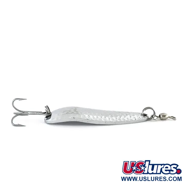 Vintage  Luhr Jensen Krocodile Die #4, 2/3oz Hammered Nickel fishing spoon #8426