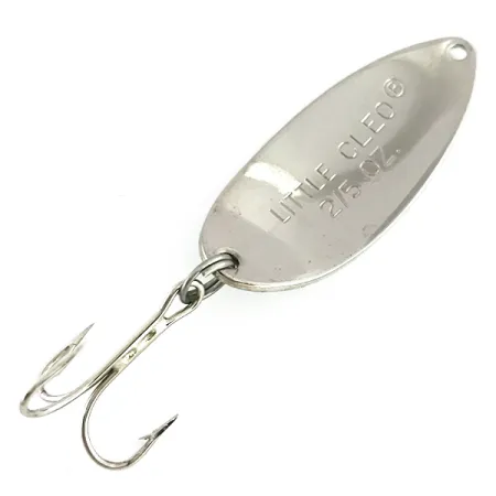 Vintage Acme Little Cleo Glow, 2/5oz White / Green / Nickel fishing spoon #8435