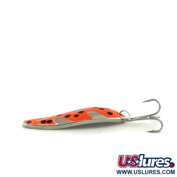 Vintage Acme Fiord Spoon UV, 1/4oz Red / Black / Nickel fishing spoon #8436