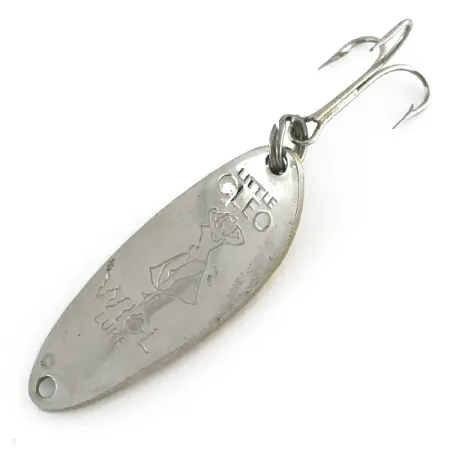 Vintage Seneca Little Cleo (Hula Girl), 1/3oz Gold / Green / Red / Nickel fishing spoon #8439