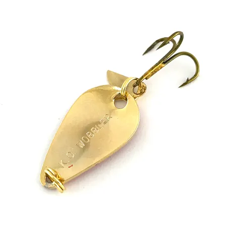 Vintage Acme K.O. Wobbler, 1/8oz Gold / Red fishing spoon #8460