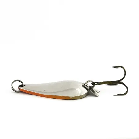 Vintage Acme K.O. Wobbler, 1/2oz Nickel / Orange fishing spoon #8464