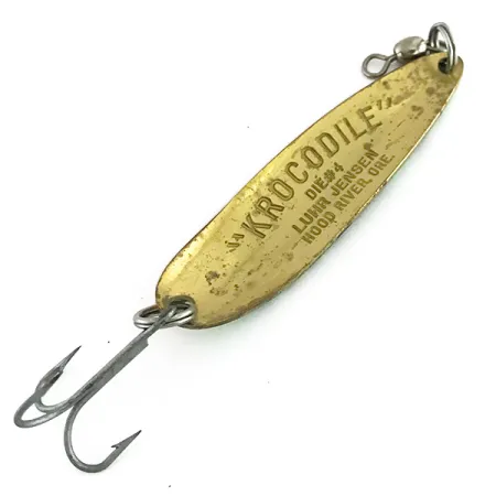 Vintage Luhr Jensen Krocodile Die #4 UV, 1/2oz Fire Tiger fishing spoon #8466