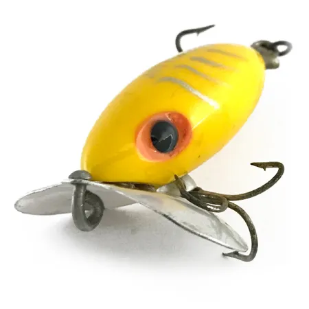 Vintage Fred Arbogast Jitterbug, 1/4oz Yellow fishing lure #8477