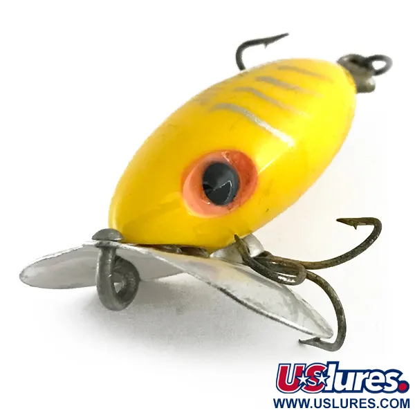 Vintage   Fred Arbogast Jitterbug, 1/4oz Yellow fishing lure #8477