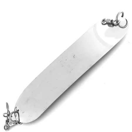 Vintage Luhr Jensen Dodger, 1 1/3oz Nickel / Green fishing spoon #8491