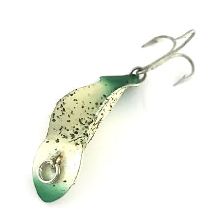 Vintage Buck Perry Spoonplug , 3/16oz White / Green fishing spoon #8500