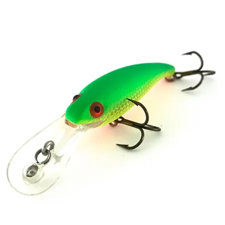 Vintage Cotton Cordell Deep Diver UV, 1/4oz Green / Yellow / Orange fishing lure #8505