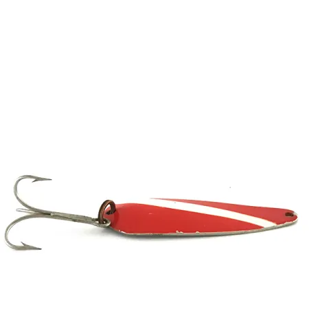 Vintage Weller Gypsy King 0, 2/5oz Red / White / Nickel fishing spoon #8509