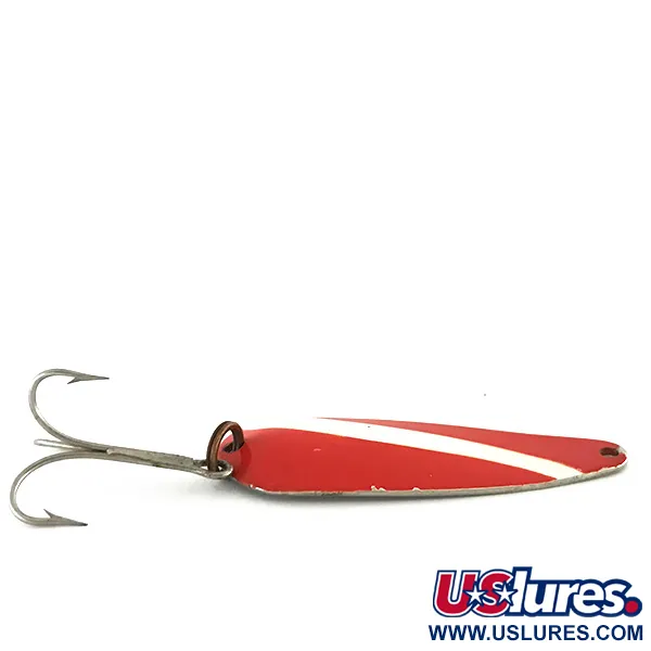 Vintage Weller Gypsy King 0, 2/5oz Red / White / Nickel fishing spoon #8509