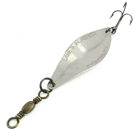 Vintage Lanes Tackle & Bait Lane's Flasher, 1/2oz Nickel fishing spoon #8518