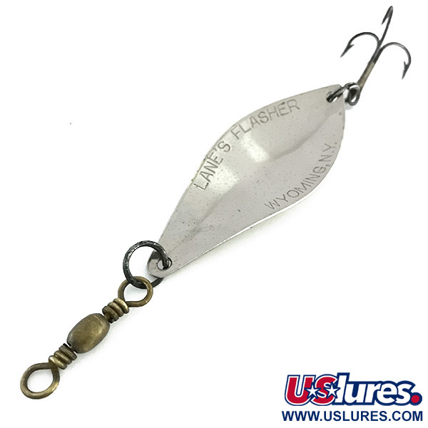 Vintage  Lanes Tackle & Bait Lane's Flasher, 1/2oz Nickel fishing spoon #8518